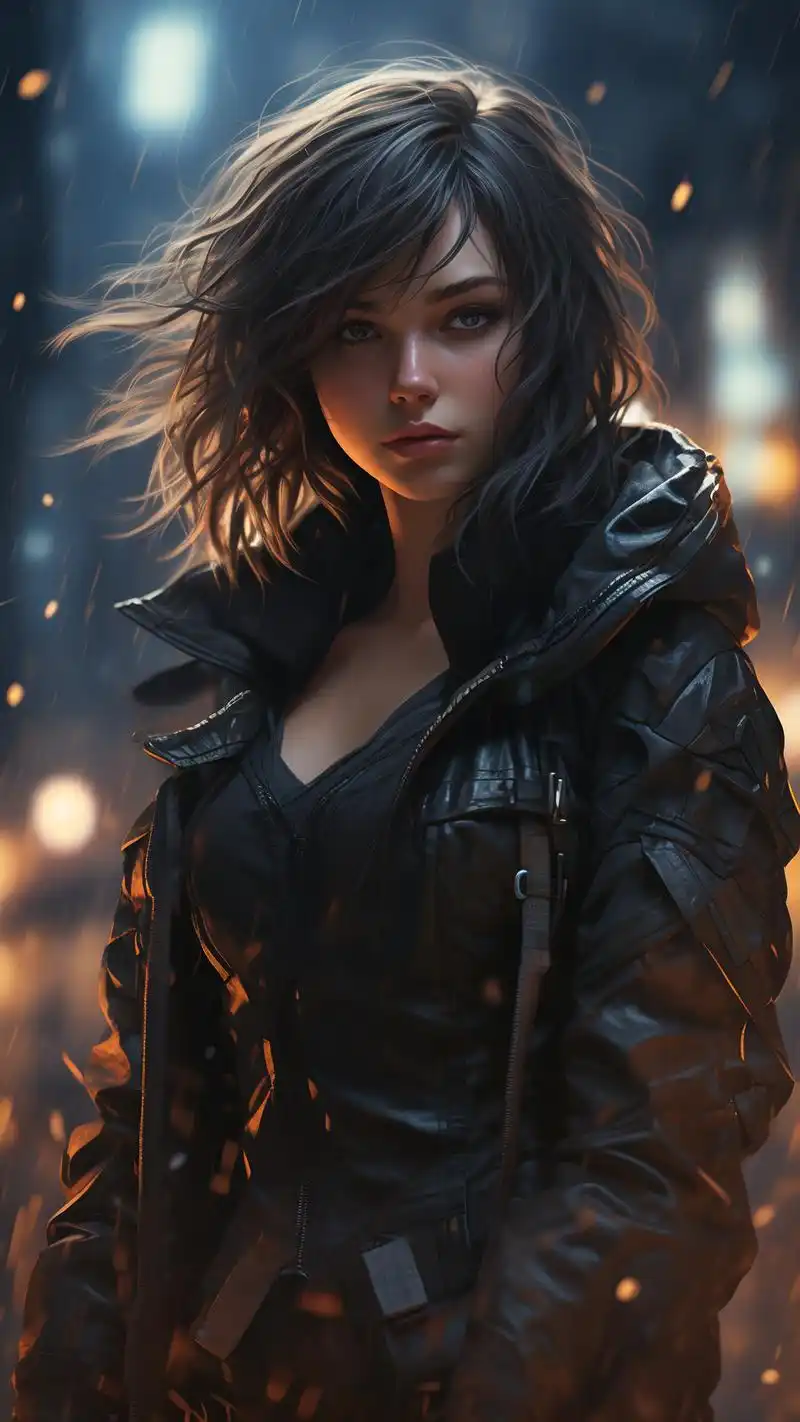 94霸气高冷女生黑色背景壁纸91