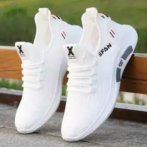 白色运动鞋男夏季2022新款透气软底小白鞋青少年潮流百搭男士网鞋