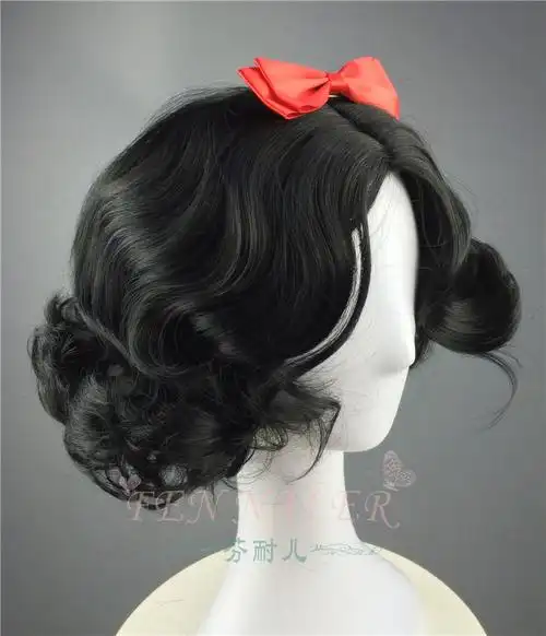 芬耐儿现货迪士尼公主白雪公主外贸短波波浪卷发cos动漫日常整顶假发