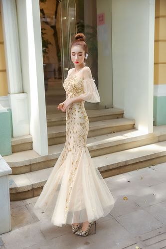 鱼尾晚礼服裙女气场女王宴会高贵气质长款名媛礼服