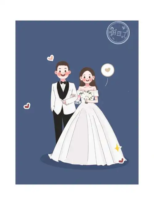 卡通婚纱照