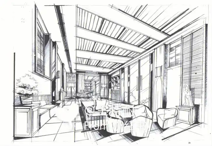 一组家装效果图线稿分享