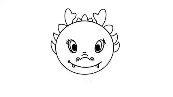 简笔画画一只特暴龙宝宝好萌好可爱龙头简笔画龙头简笔画新年龙简笔画