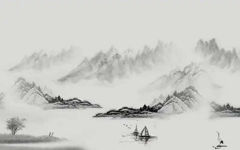 壁纸图片丹青水墨画唯美高清桌面壁纸4k中国风山水画桌面超高清壁纸>