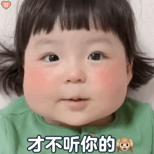 萌娃丸子妹表情包动图大脸特效哈哈哈哈不要凶我啦!