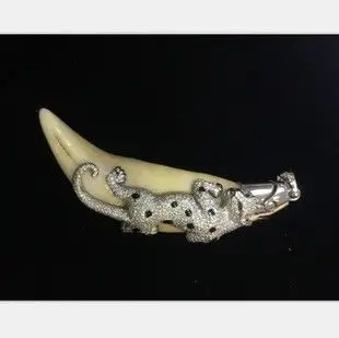 18k金 仿虎牙 包金 镶嵌加工定制