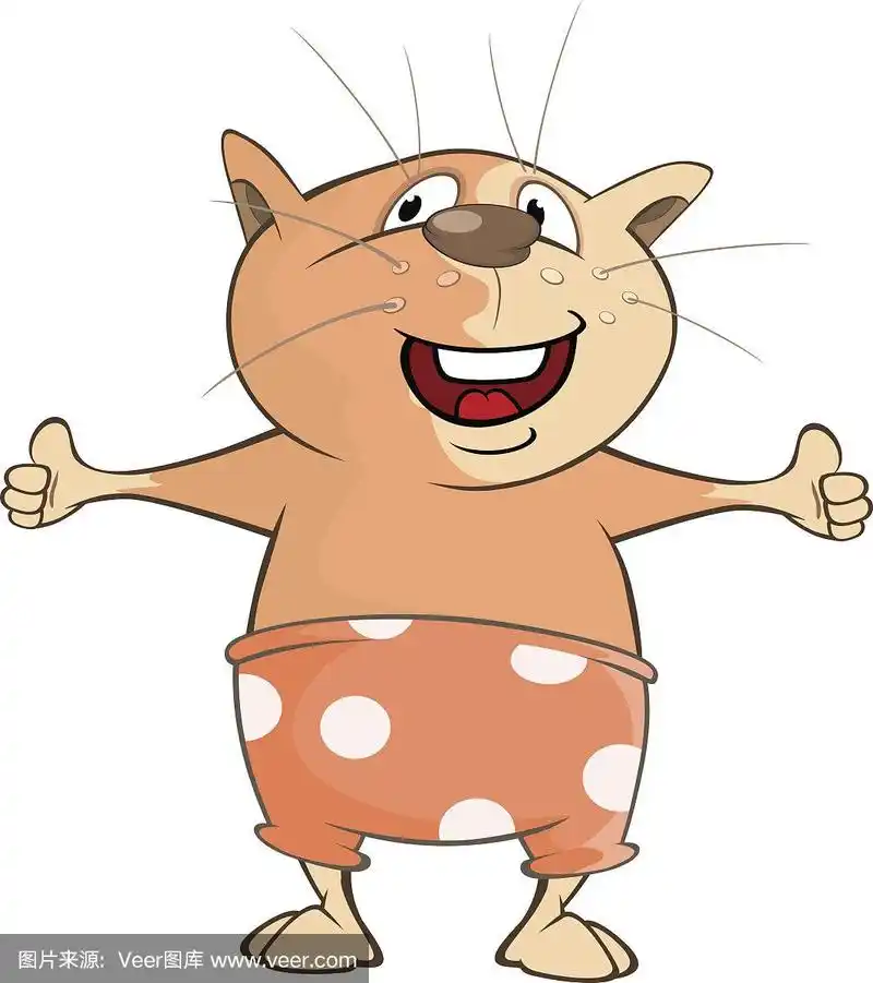 插图可爱的猫卡通人物