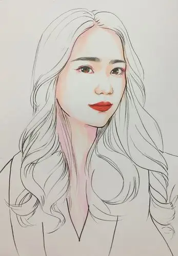 马克笔肖像插画