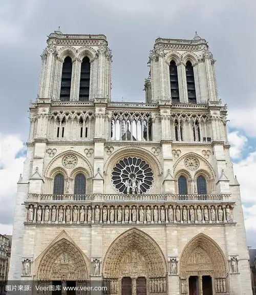 巴黎圣母院正面.法国