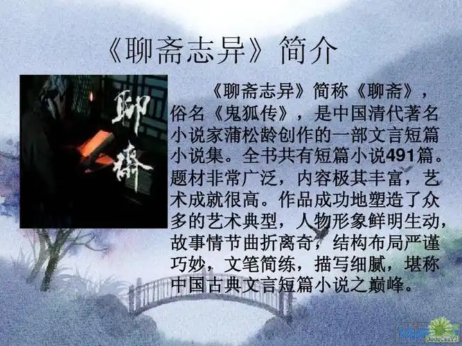 蒲松龄聊斋简介ppt