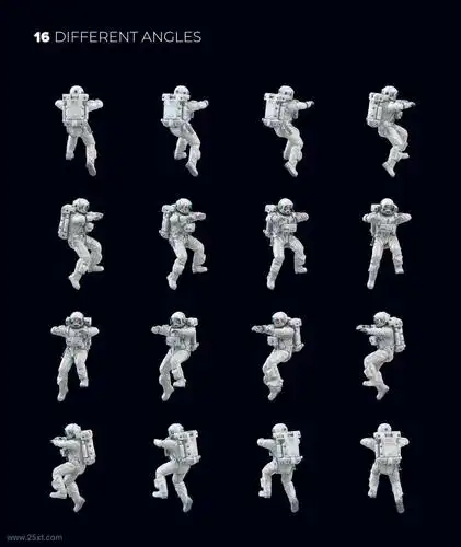 360度的太空宇航员太空服设计展示psd样机素材