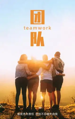 团队文化宣传简约风手机海报