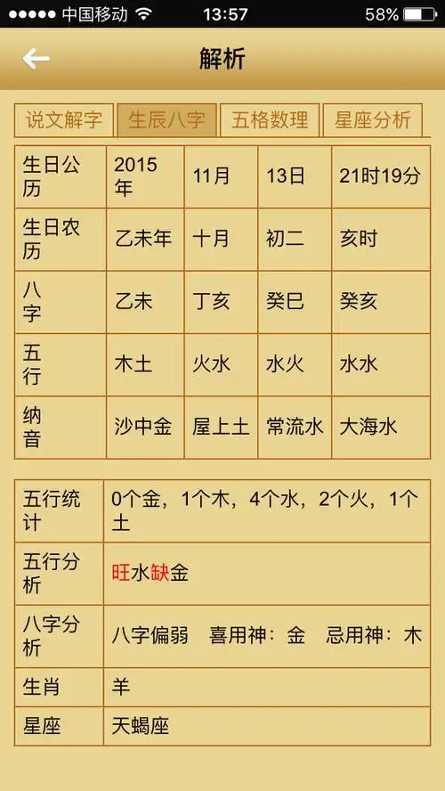 日主五行属水,八字五行缺金. 评论| 0 0 分享