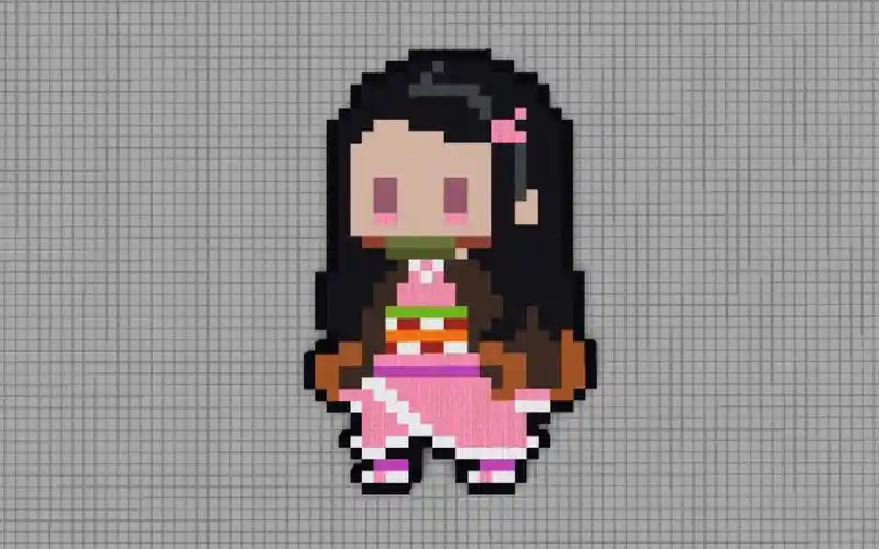 活动  【我的世界】q版鬼灭之刃祢豆子像素画教程.