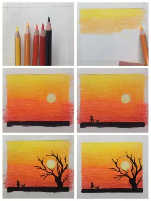 彩铅简单小风景绘画步骤图分享