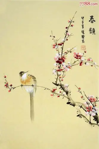 四尺三开花鸟画梅花《春韵》hn2231