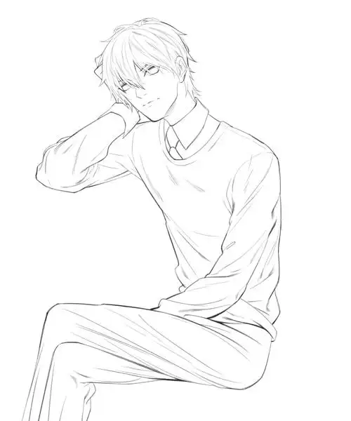 黑白男性西装半身像