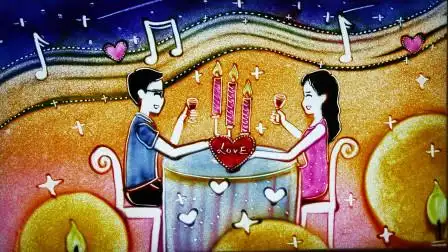 生日沙画成品加心