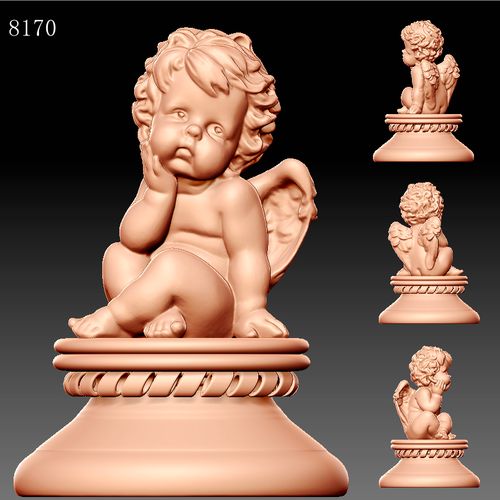 8170小天使雕刻图圆雕图三维立体图stl,obj,max格式圆雕图