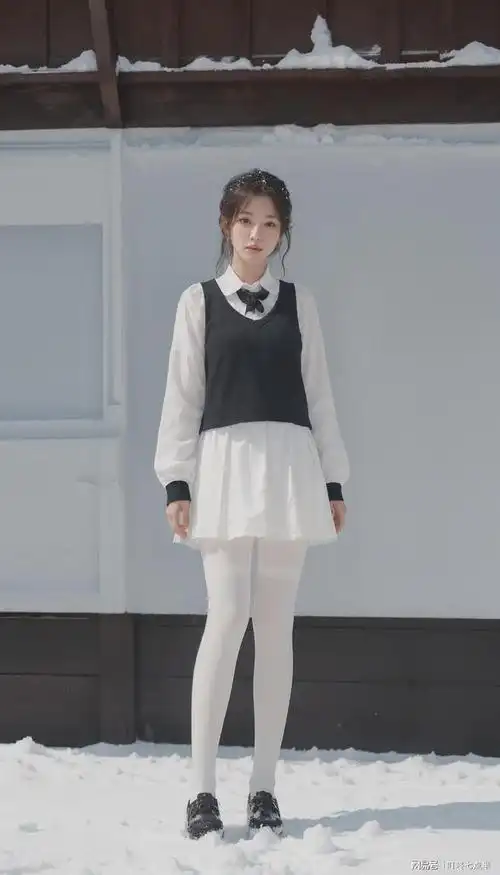 白色连裤袜流行搭配白色蕾丝短裙引领时尚潮流