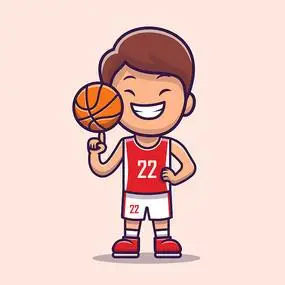 可爱原创卡通篮球运动员手绘素材