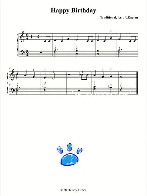 初学者钢琴谱～生日快乐～两首圣诞歌