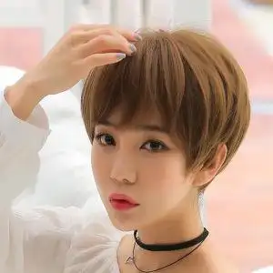 假发短发女时尚帅气圆脸图片