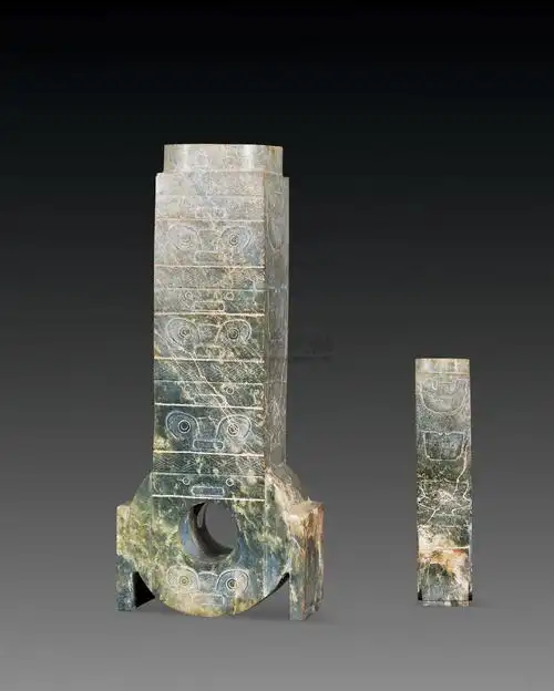 【良渚文化 青玉兽面纹玉琮】拍卖品_图片_价格_鉴赏_玉石器其它_雅昌