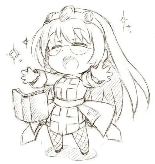 分享一组q版人体线稿素材