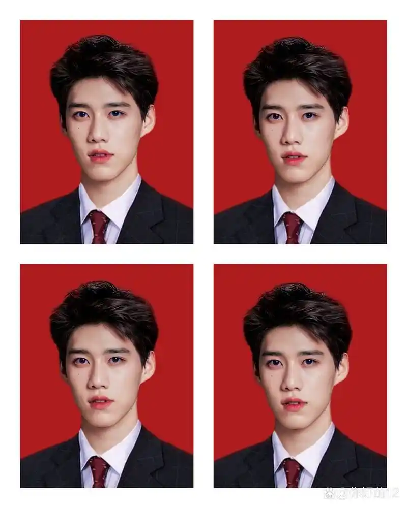 史上最帅证件照 黑衣白衬衫,红领带搭配得如此优雅绅士,让人无法移开