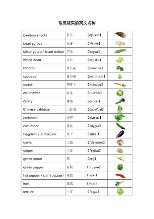 常见蔬菜的英文名称-vegetables.pdf