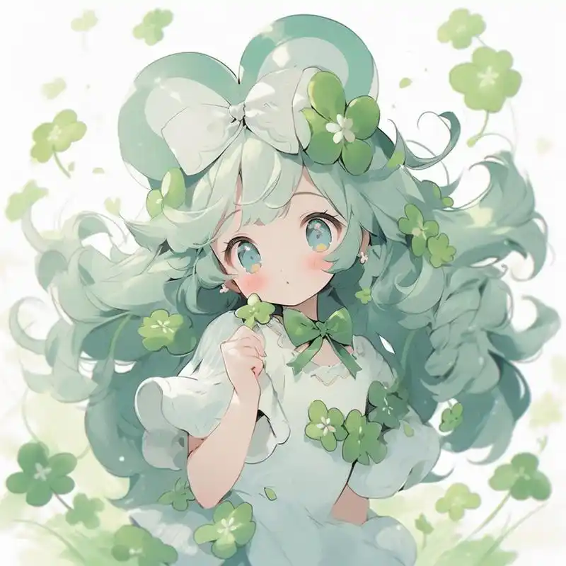 幸运少女92四叶草小清新头像