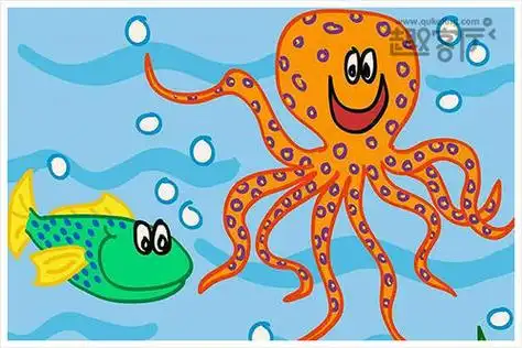 海洋动物简笔画彩色 儿童海洋生莫简笔画大全