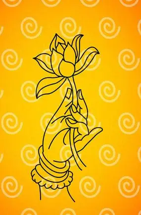 佛手势莲花矢量