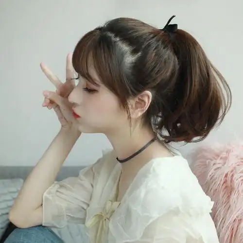 假发马尾微卷短马尾假发女卷发短款网红自然高马尾辫绑带式梵舌妮