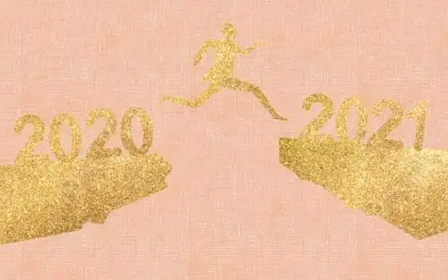 跨越2020,迎接2021的创意背景图