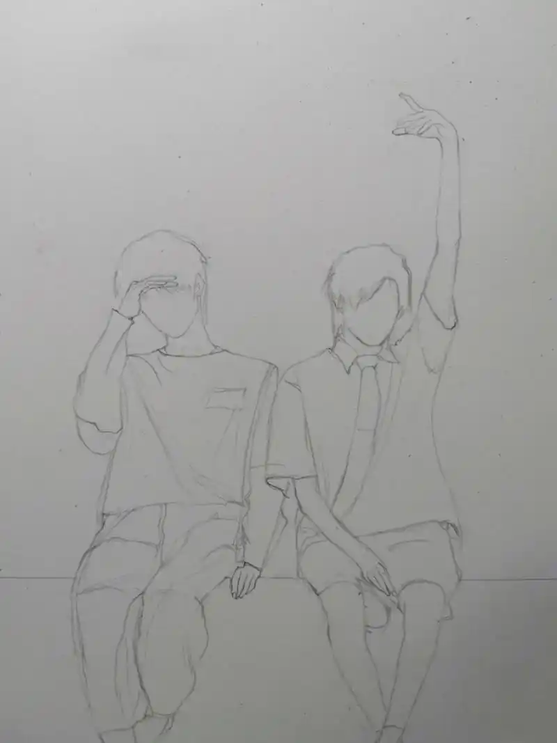刘耀文宋亚轩手绘 草稿一张