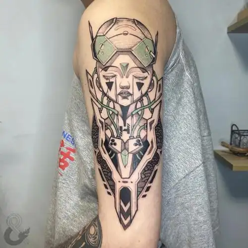 客人想要大臂赛博朋克风#我的纹身分享  #福州纹身  #纹身也清新