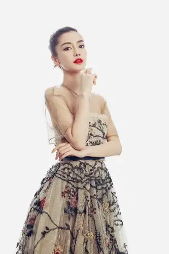 angelababy蔷薇藤蔓纱裙优雅写真