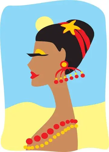 晒黑,女孩,珠子