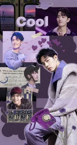 肖战复古拼接壁纸