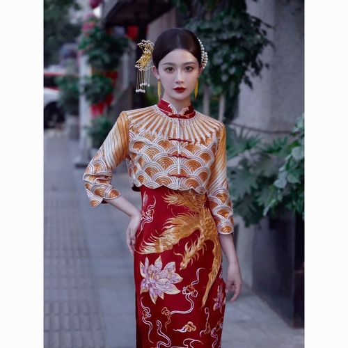 新中式头饰新娘秀禾服头饰中式婚服旗袍配饰2023新款古风发簪高端