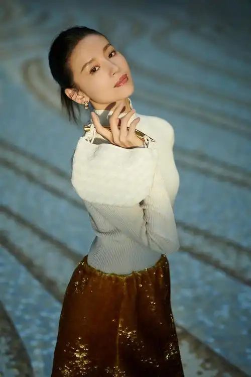 董洁盘发造型简约干练 侧颜优越精致迷人