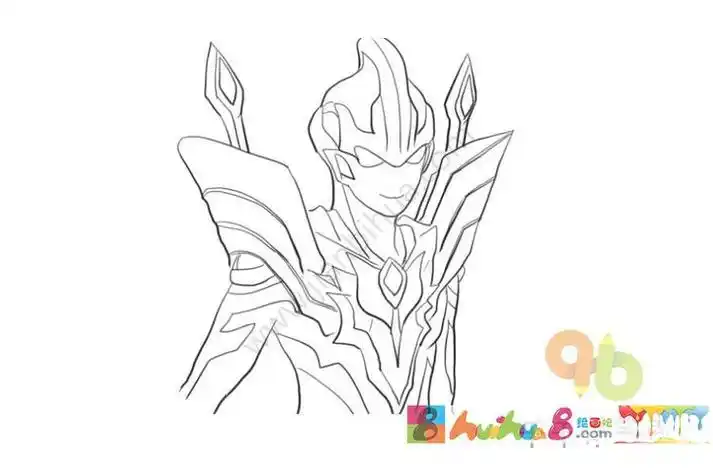 艾克斯奥特曼和银河奥特曼的简笔画