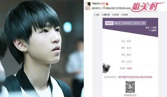 王俊凯晒高考成绩遭大量粉丝围观成绩单曝光