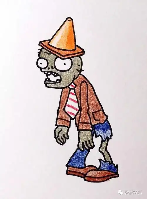 植物大战僵尸简笔画铁桶僵尸