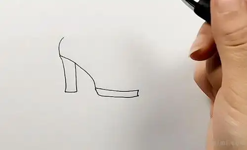 红色高跟鞋简笔画怎么画红色高跟鞋简笔画顺序