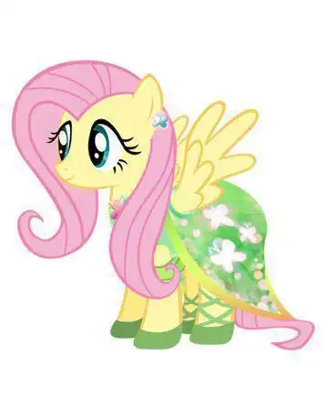 小马宝莉简笔画彩色柔柔蝴蝶结