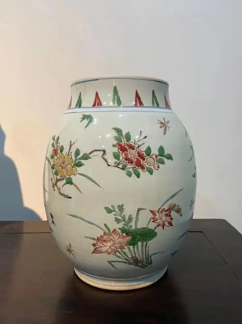 明末清初折枝花卉莲子罐古玩古董瓷器收藏