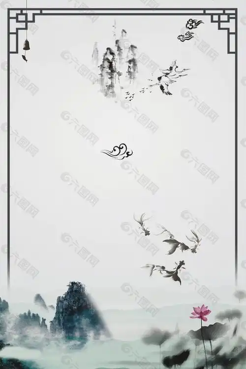 复古中国风水墨psd背景素材